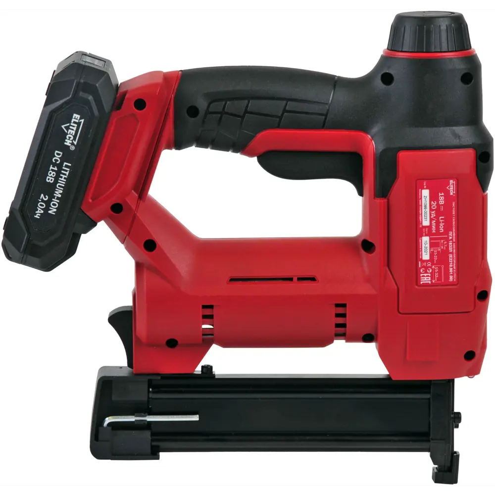 Степлер аккумуляторный Elitech ПГА1832Л E2210.001.01, 18 В Li-Ion 2 Ач STLM-2127680 - Вид №3