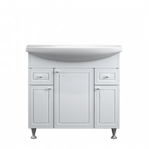 M41-FSX0853WG-WCC085 база на ножках с раковиной 85 см ящ/дв белый глянец Damixa Palace One