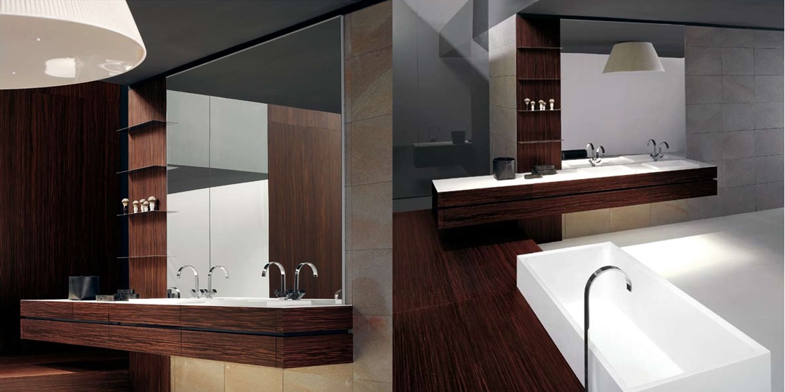 Комбинация ванной комнаты KU 50 в отделке Ska MillTek / 85 Palissandro MILLDUE KUBIK KUBIK50 - Вид №4