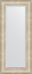 BY 3530 Зеркало с фацетом в багетной раме - виньетка серебро 109 mm EVOFORM Exclusive