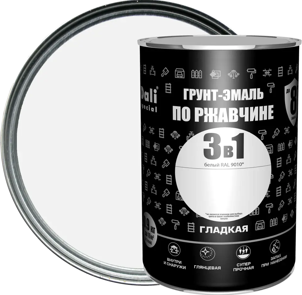 Грунт-эмаль 3 в 1 Dali - защита металла от коррозии 83372435