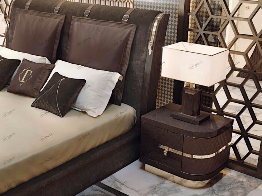 Turri Прямоугольная прикроватная тумбочка из кожи для гостиниц Diamond sun-id-1489261