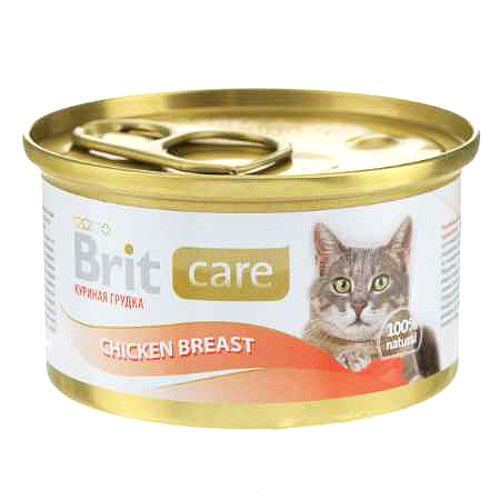 ПР0016449 Корм для кошек Care Куриная грудка конс. 80 г Brit 