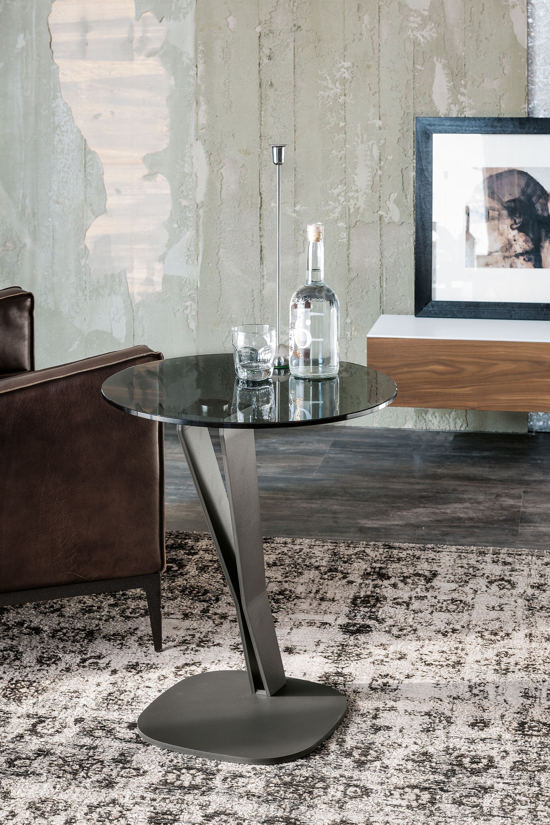 Журнальный столик из стали и хрусталя Cattelan italia FALCO ARCH-00127778 - Вид №1