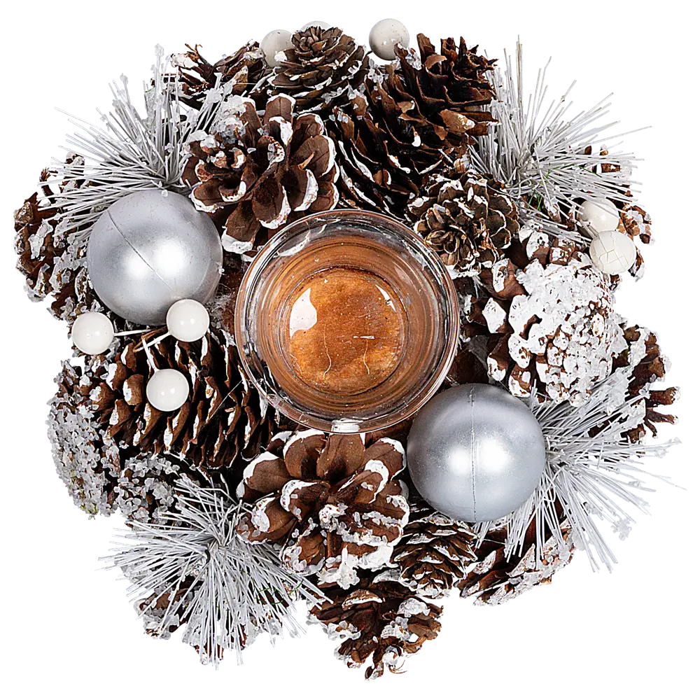 89368877 Декоративное украшение Подсвечник из шишек 17x9 см STLM-1461623 Santreyd  - Вид №1