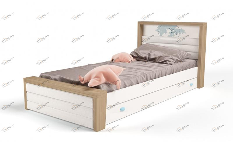 Кровать ABC-KING 190х90 №4MIX OCEAN №4 (с мяг.изнож) (голубой) 4631147961983