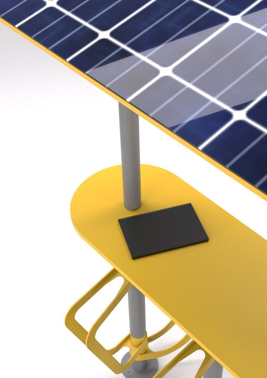 Стойка для велосипедов с фотоэлектрической панелью и зарядной панелью wi-fi CITYSì Pivot ARCH-00023051 - Вид №4