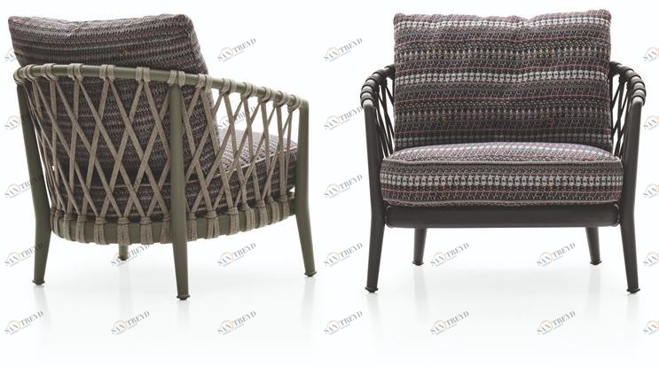 B&B Italia Outdoor Садовое кресло из ткани с подлокотниками Erica '19 sun-id-1388404