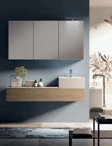 LASA IDEA Тумба под умывальник, лакированная, с зеркалом Syn