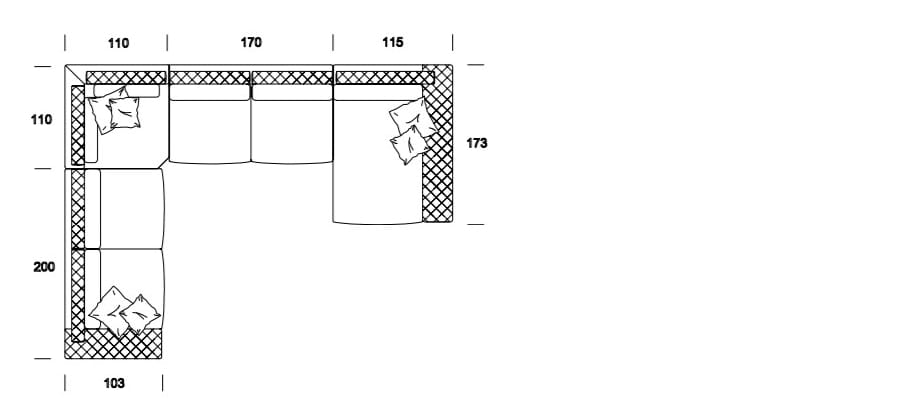 Бархатный угловой диван Former In Italia Visconti Plus ARCH-00138734 - Вид №3