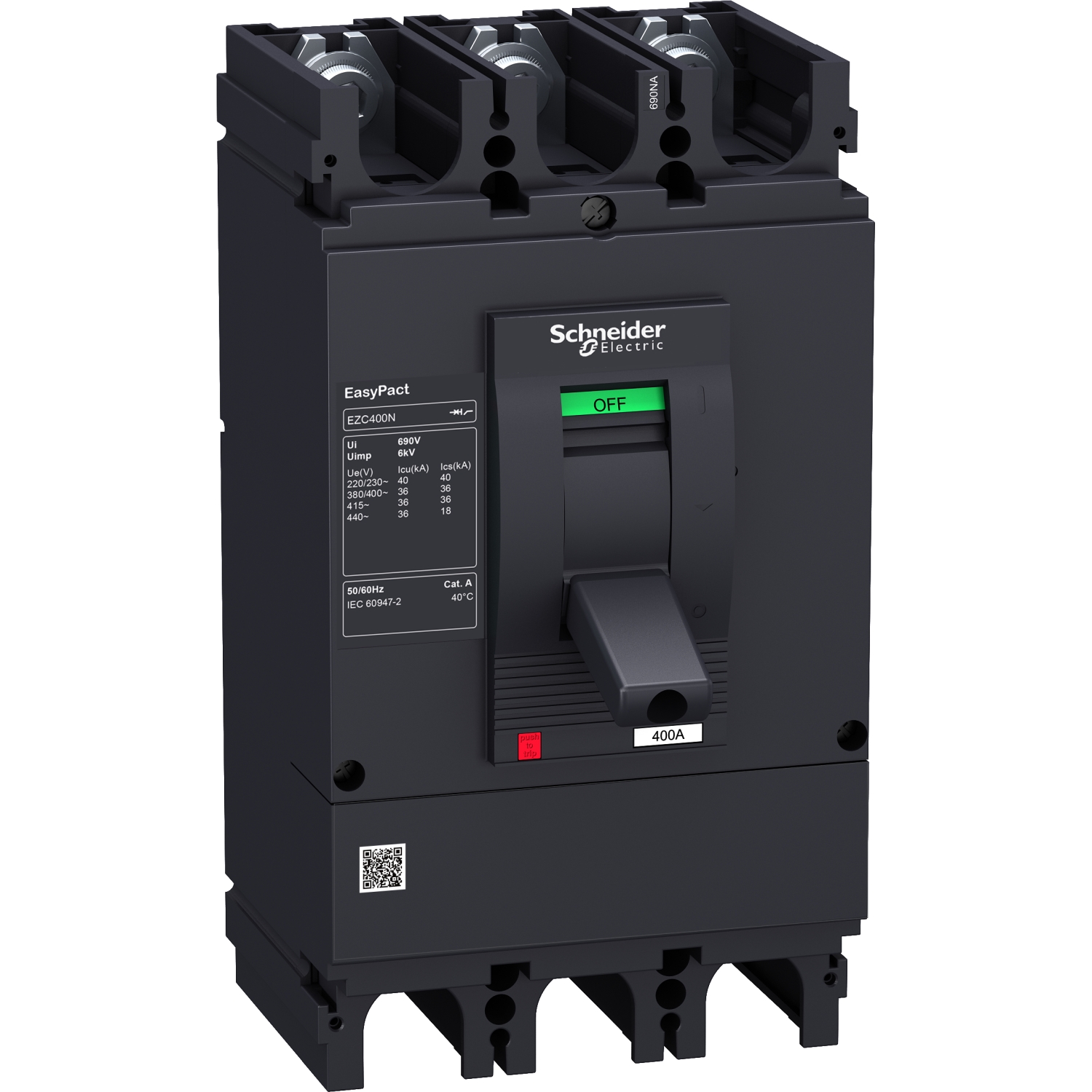 EZC630N4400N Силовой автомат EZC, 36кА, 4P, 630А Schneider Electric EasyPact 
