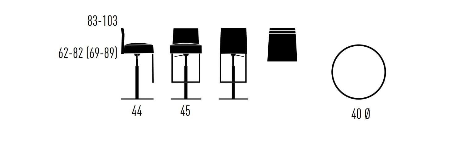 Регулируемая высота барный стул с подставкой для ног KFF Техас ARCH-00088940 - Вид №3