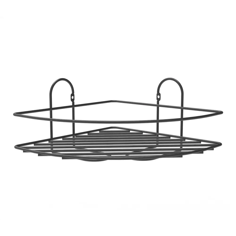 Полка для ванной Lemer Nil одноярусная 23x23 см металл цвет графит STLM-2030186 - Вид №2