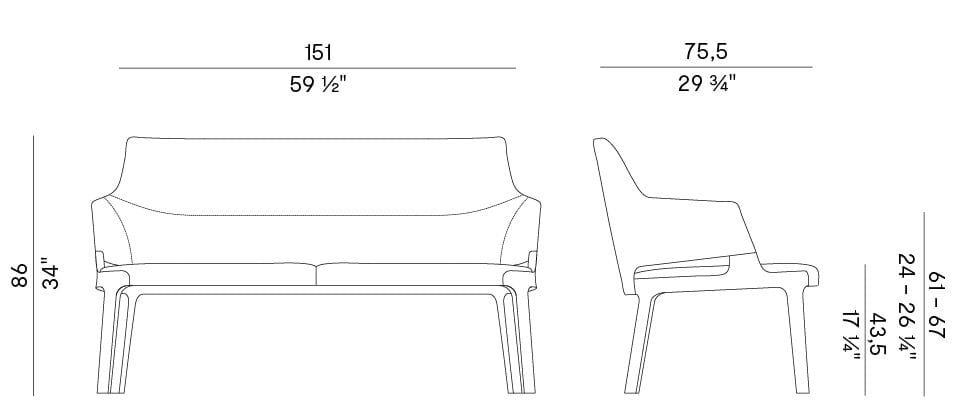 Диван из искусственной кожи Potocco ARCH-00042351 - Вид №2