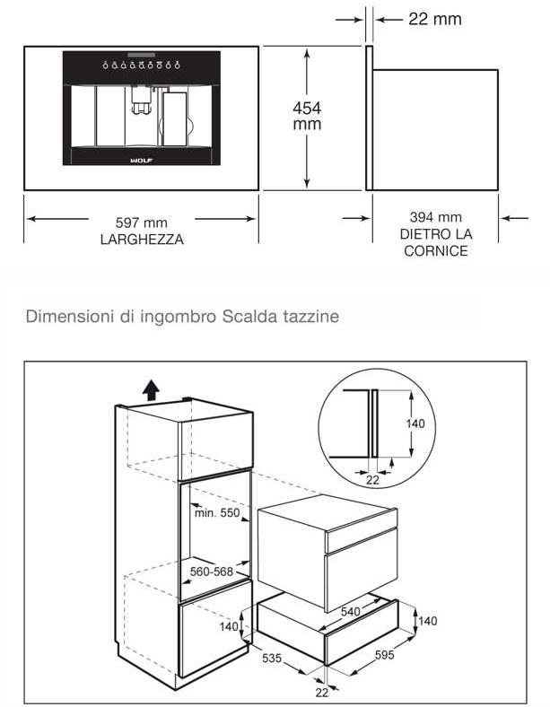 Wolf Встроенная кофемашина с кофемолкой Macchina del caffè Icbec24/b  - Вид №1