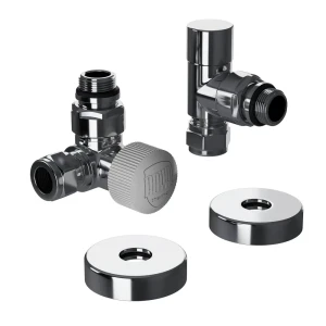 Термостатический комплект для радиатора трехосевой Royal Thermo Design Pro 1/2" латунь цвет хром