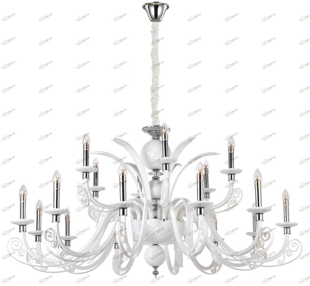 Подвесная люстра Crystal Lux Letisia SP12+6 White белая CRYSTAL LUX ДИЗАЙНЕРСКИЕ, LETISIA 220847 Белый 