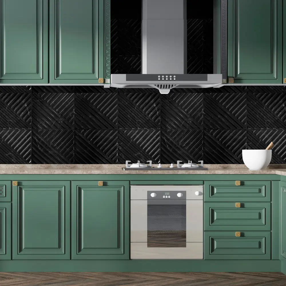 GRACE Стеновая панель ПВХ Мрамор Антико черный для влажных помещений 89341768 STLM-1015204 - Вид №3