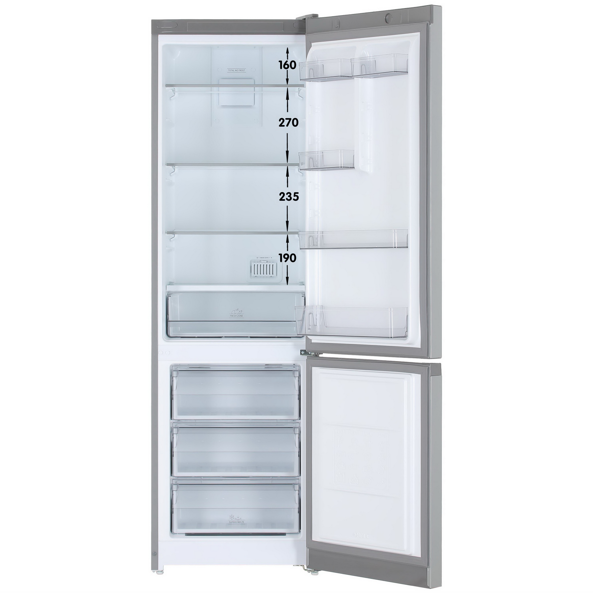 9027545 Холодильник с морозильником   Hotpoint HT 5200 S серый STDN-0037649 - Вид №1