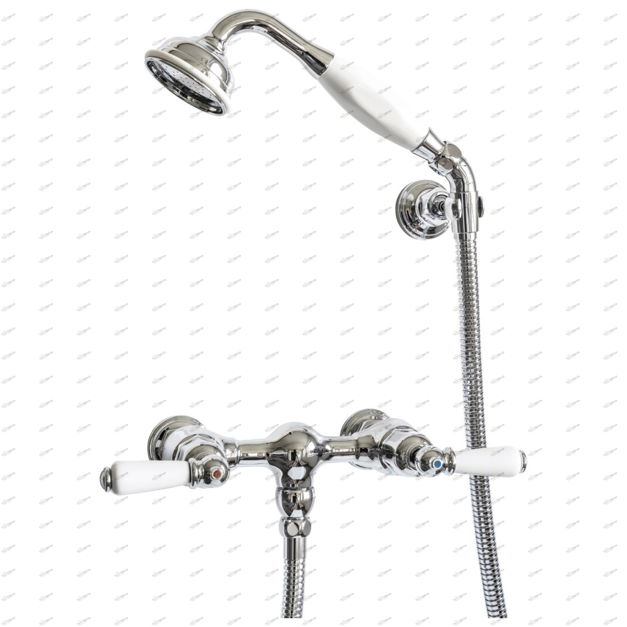 Traditional bathrooms P&R Duscharmatur mit Porzellanhebel Lever Pr5510.bn 