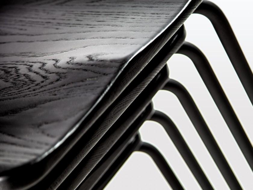 Liqui Contracts Штабелируемый лакированный стул из стали и дерева Milne sun-id-1484846 - Вид №6