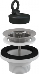 Донный клапан сифона для умывальника 5/4" с нержавеющей peшeткой DN63