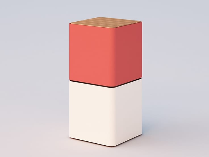 Высокий стол для общественных мест из стали и дерева DIMCAR ARCH-00042762