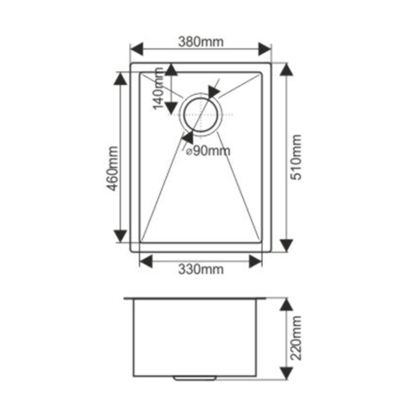 Мойка D5138HG MELANA ProfLine 1,2/220 ЗОЛОТО врезная прямоугольная D5138HG D5138HG золото - Вид №1