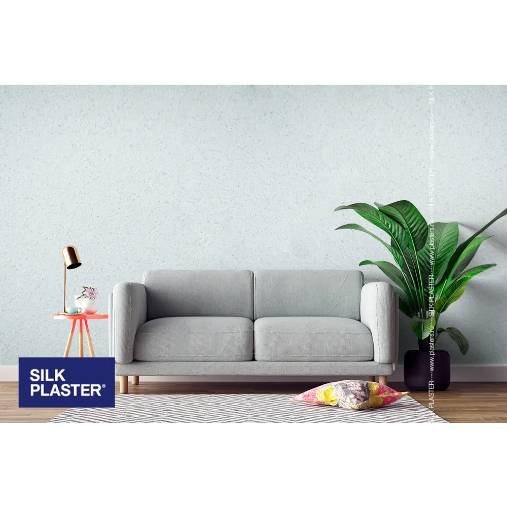 Жидкие обои Silk Plaster Absolute А102 0.87 кг цвет бело-голубой STLM-2180683 - Вид №3