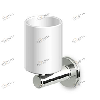 ZAD213 Настенный подстаканник с керамическим стаканом. Версия с гладким навесом. Zucchetti Savoir 