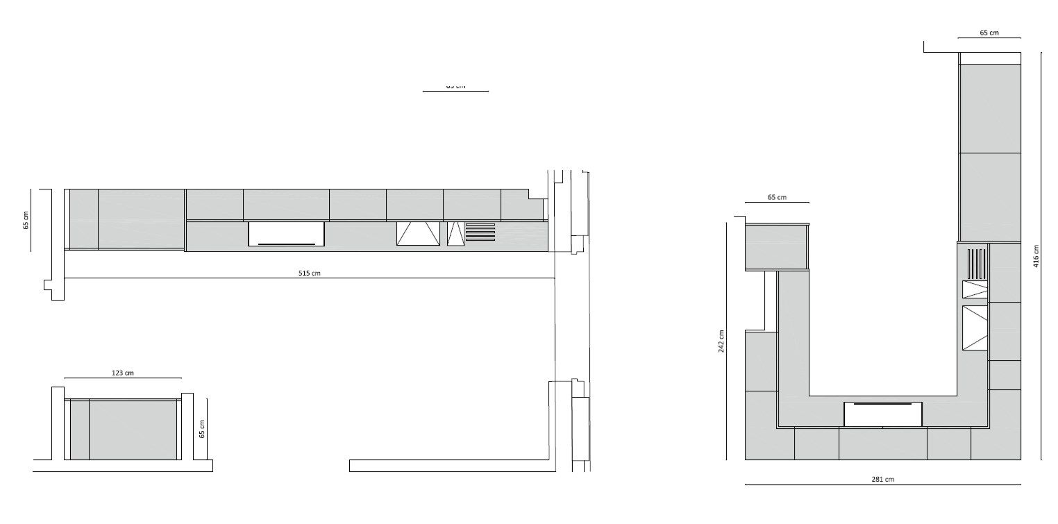 Угловая кухня с полуостровом и колоннами TM Italia Cucine D90 ARCH-00055948 - Вид №6