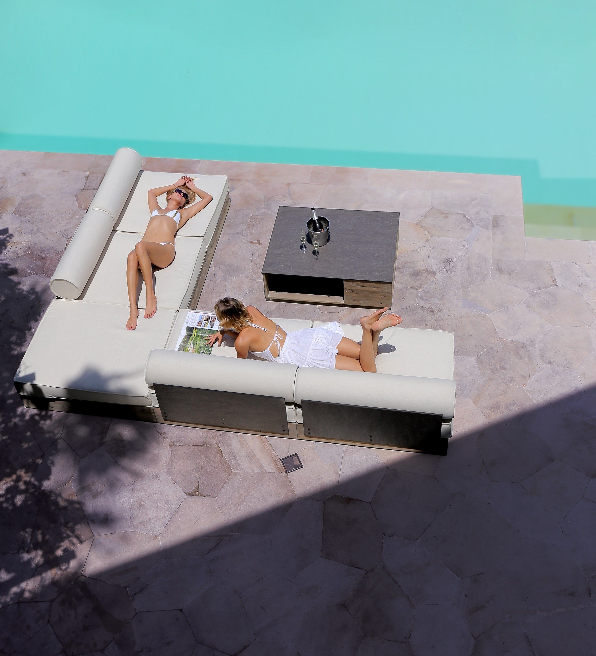 Угловой садовый диван в Sunbrella® MAMAGREEN Aiko ARCH-00099944 - Вид №1