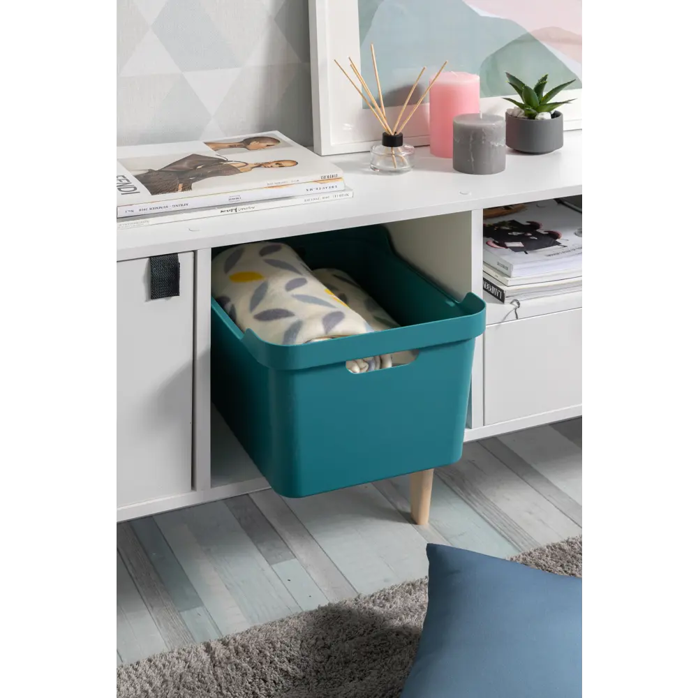 Ящик LUXE с крышкой 19x13x11 см 1.9 л пластик цвет голубой БЫТПЛАСТ STLM-2137174 - Вид №7