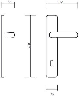 Pasini Ручка из латуни на пластине с накладкой Medan 2840  - Вид №1