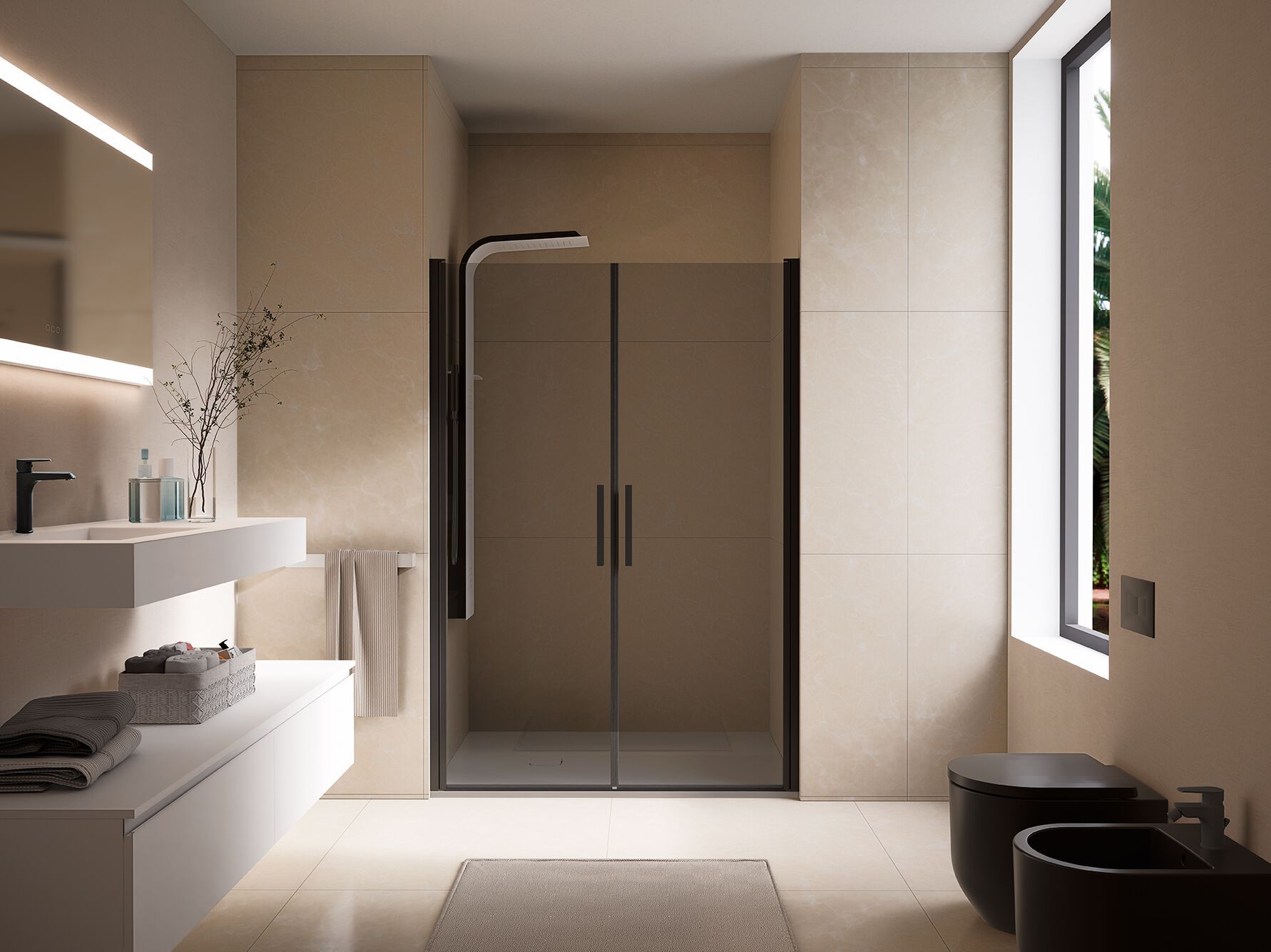 Стеклянная ниша душевая кабина с распашной дверью Gruppo Geromin Time Swing Plus ARCH-00057412