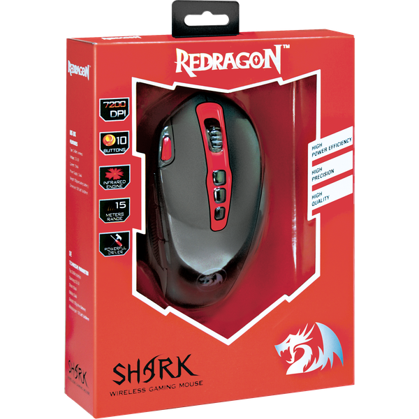 74828 беспроводная игровая мышь shark 15м,10 кнопок,7200dpi Redragon Santreyd  - Вид №3