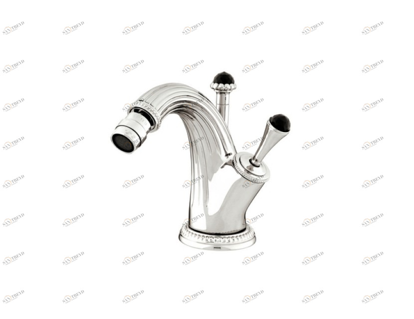 033223.N00.30 Смеситель-джойстик-монолевер для биде с черными кристаллами Swarovski Античная латунь Mestre Artica