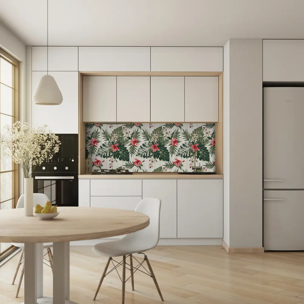 GRACE Стеновая панель ПВХ Магнолия с цветочным принтом для кухни 89380916 STLM-1452064 - Вид №3