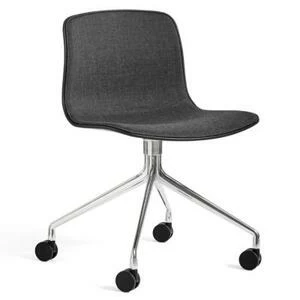 Стул AAC14 с мягкой обивкой, черный с алюминиевым основанием