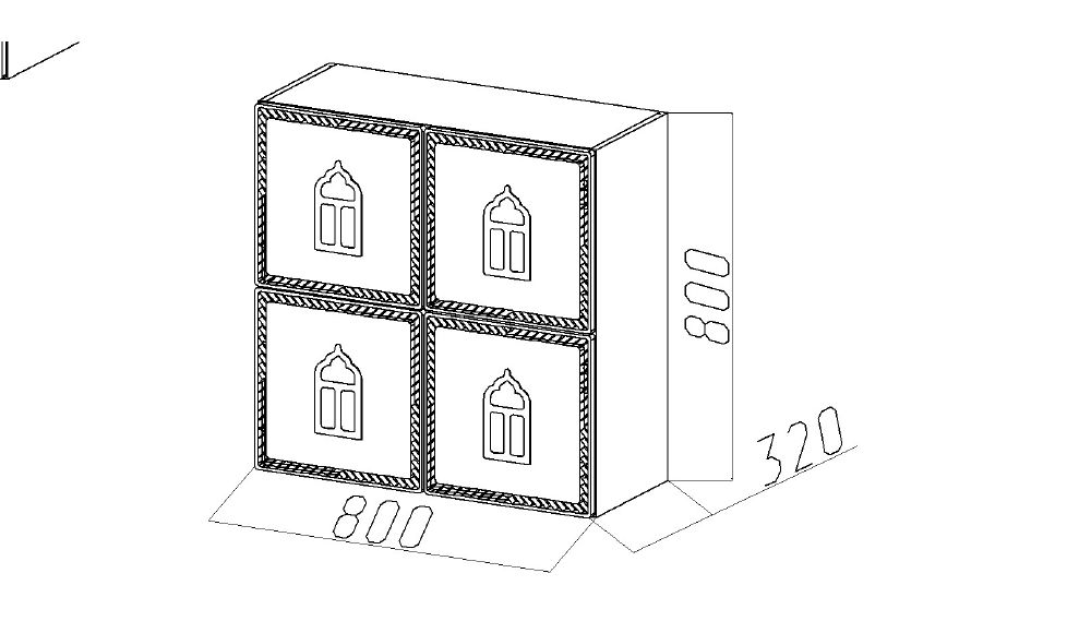 Полка детская квадратная "Венеция-4" МАНДАРИН ВЕНЕЦИЯ 178676 Красный Santreyd - Вид №5