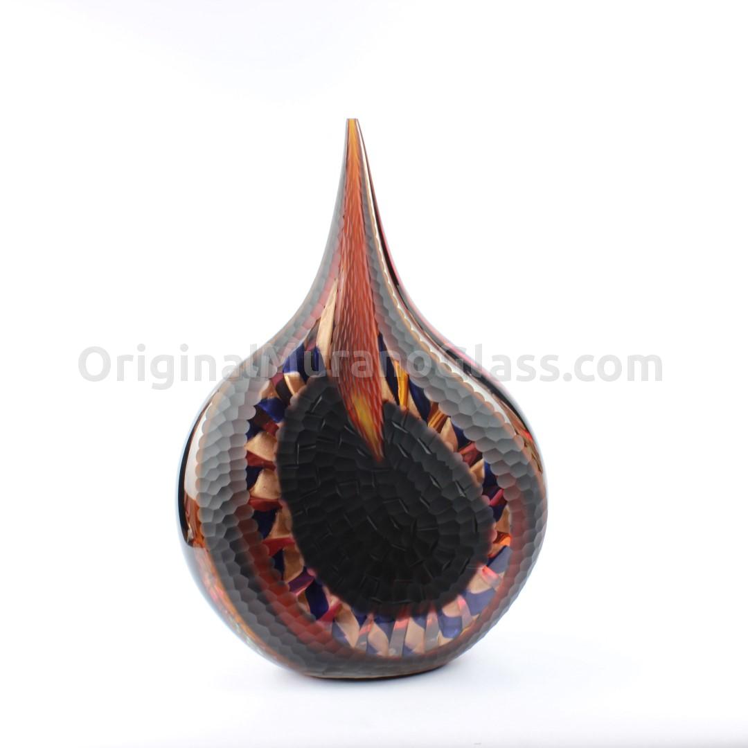 195 ORIGINALMURANOGLASS Ваза Пламя - limited edition - муранское стекло OMG 40 см  - Вид №1
