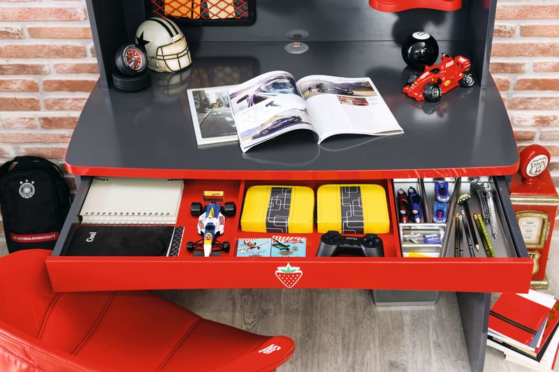 Детский письменный стол с ящиком черно-красный Champion Racer CILEK CHAMPION RACER 00-3832427 Черный;красный Santreyd  - Вид №4