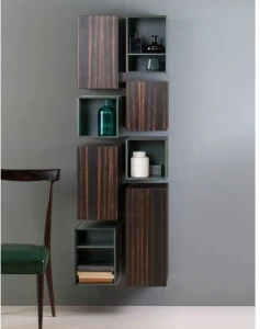 Capo d’Opera Высокий шкаф для ванной из черного дерева Slim