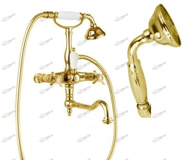 Смеситель для ванны с поворотным изливом с ручным душем, шлангом 150 см CEZARES LORD-VDF-03/24-M