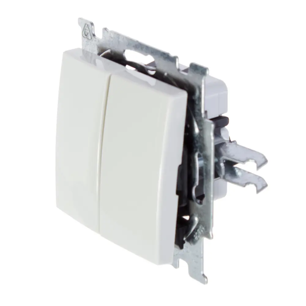 Выключатель встраиваемый ABB Basic 55 2 клавиши, цвет белый BJB Basic 55 STLM-2068228 - Вид №2