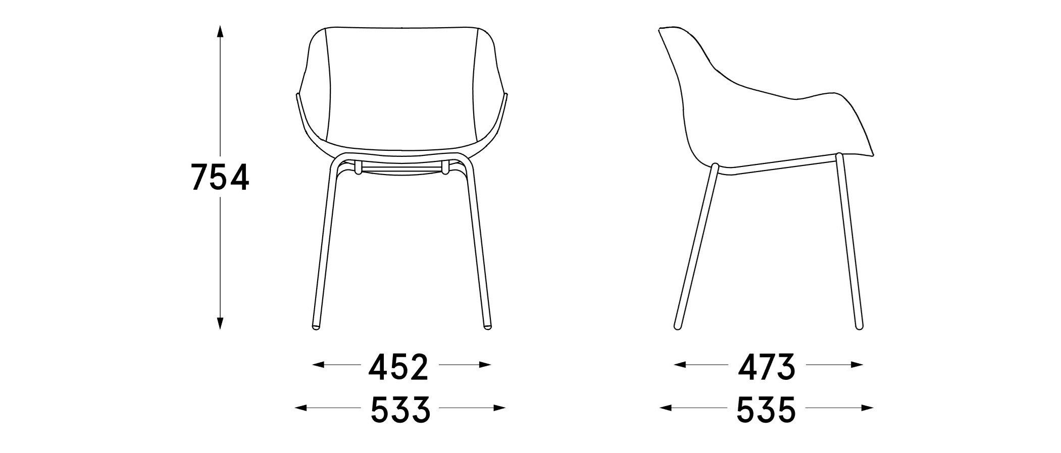 Полипропиленовый стул с подлокотниками MDD Baltic ARCH-00092219 - Вид №20