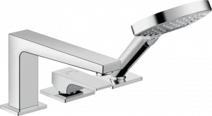 32550000 Metropol однорычажный смеситель для ванны на край, 3 отверстия, с рычажной ручкой для Secuflex Hansgrohe