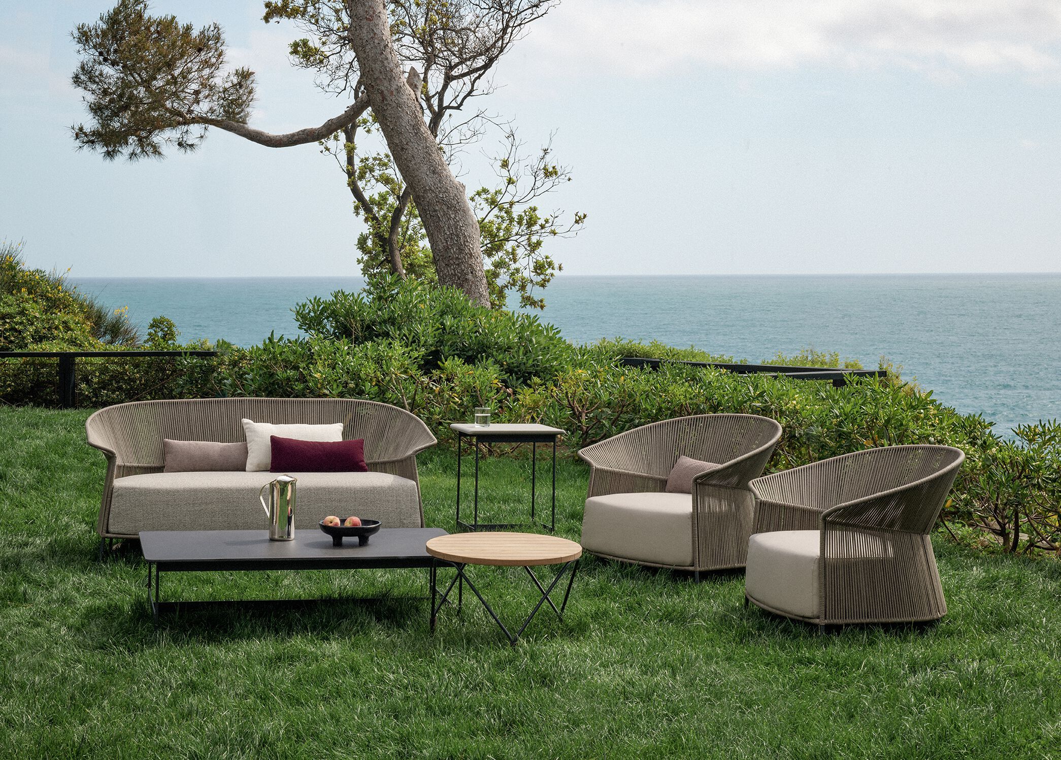 Садовый диван из веревки и ткани Potocco ARCH-00101256 - Вид №1