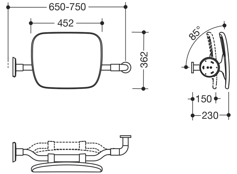 802.51.90360 поддержка спины HEWI Stützen  - Вид №4