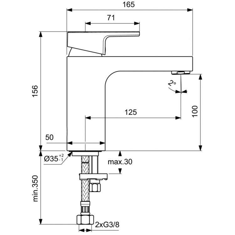 A7105AA Смеситель для раковины Ideal Standard EDGE - Вид №1